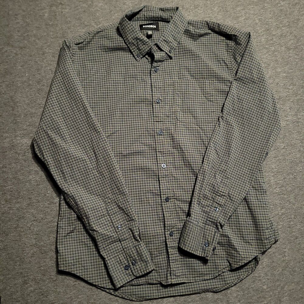 Bonobos XXL button front shirt collar longsleeve plaid geometric